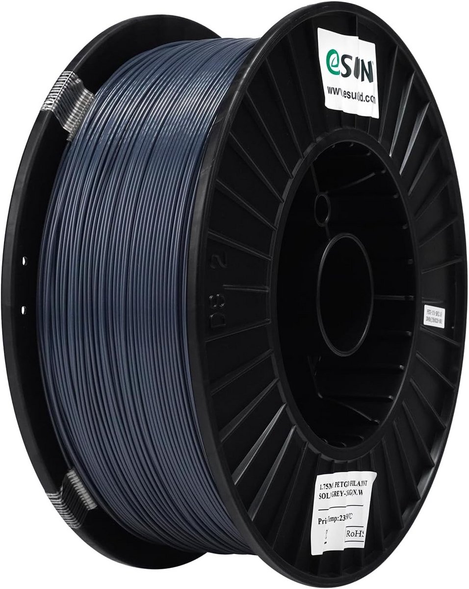 PETG Gloeidraad 1.75mm Grijs - 2.5KG Spoel voor 3D Printer - Hoge Nauwkeurigheid