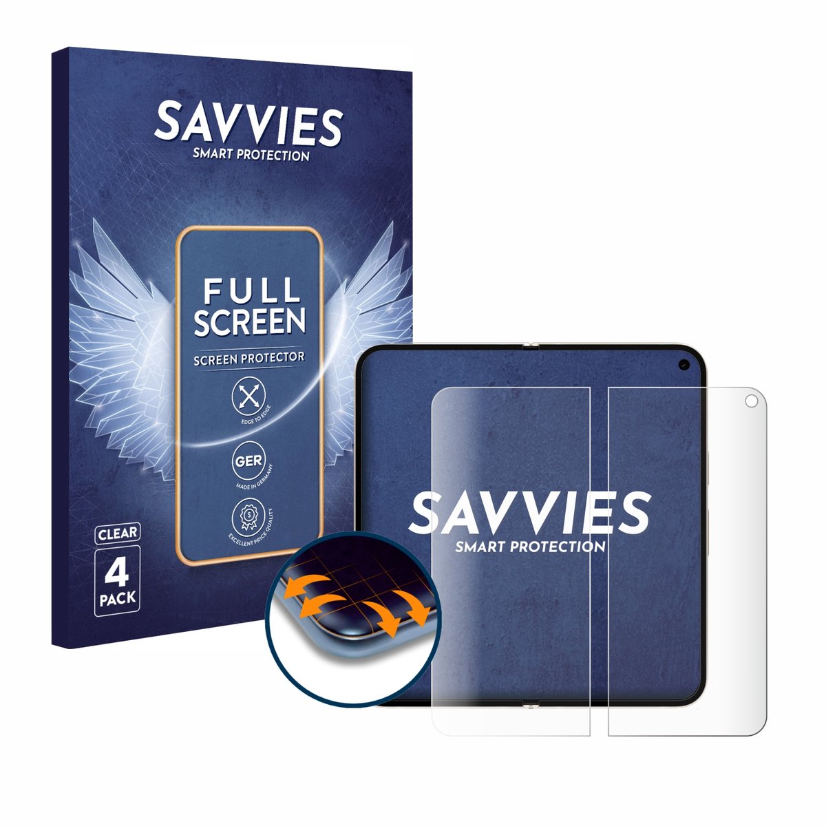 Savvies - Screenprotector voor Google Pixel 9 Pro Fold (Inner display) - Folie Beschermfolie transparant volledig dekking 4 Stuks