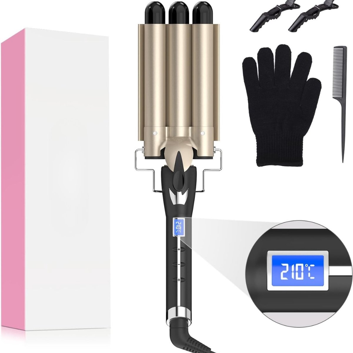 REN Wafeltang Goud/Zwart - Instelbaar van 80°C tot 210°C - Deze Informatie Volgt Nog - €79,95