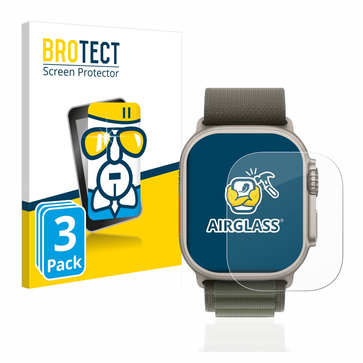 Screenprotector 3 Stuks voor Apple Watch Ultra / Ultra 2 Beschermglas transparant