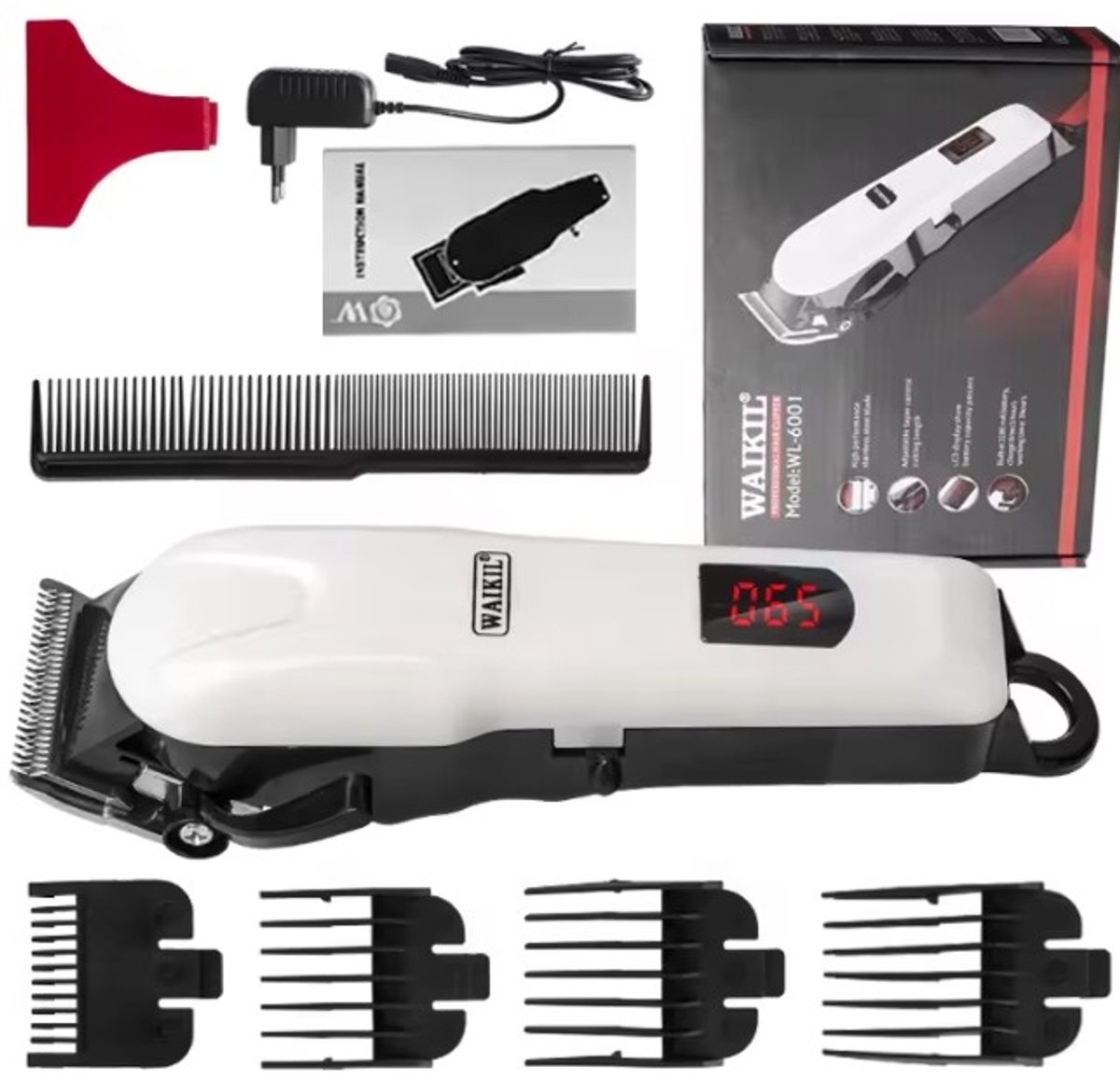 WAIKIL Baardtrimmer Snoerloos Professionele Haarkapper Oplaadbare voor Mannen