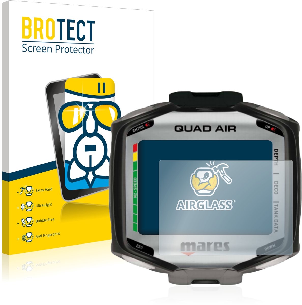 Screenprotector voor Mares Quad Air Beschermglas transparant