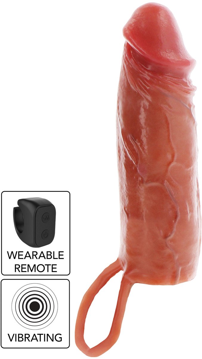 Hydrated Skin Penis Silicone Sleeve Vibrating 16 cm