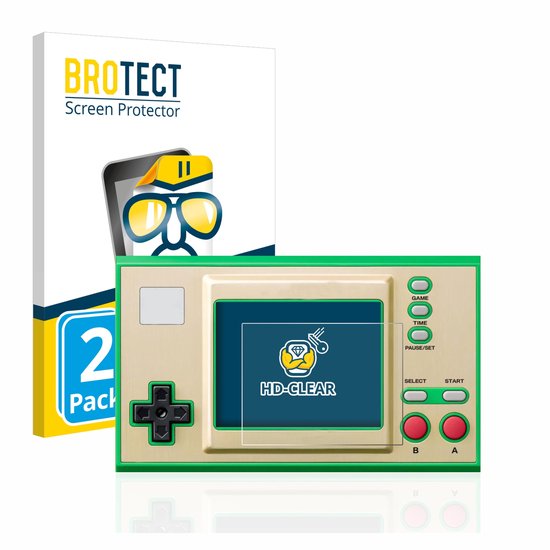 BROTECT - Screenprotector voor Nintendo Game & Watch Super Mario Bros - Folie Beschermfolie transparant 2 Stuks