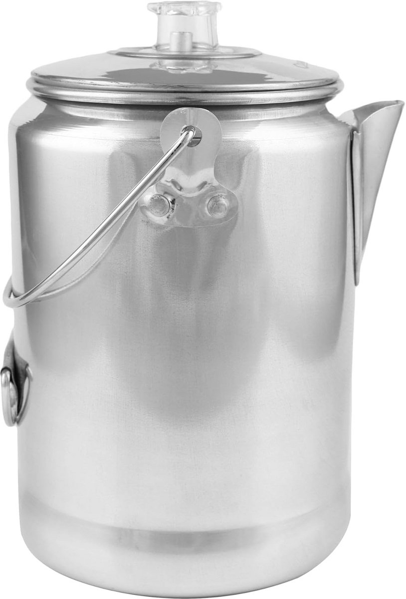 Aluminium Koffiepot met Percolator voor Kamperen en Buitenkeuken