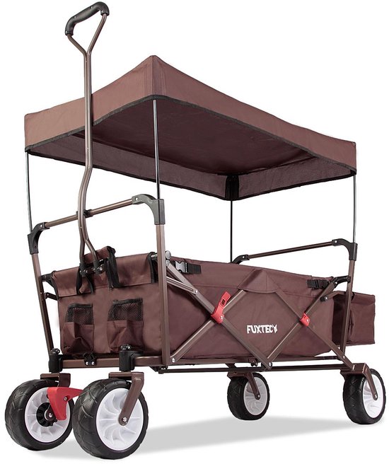 FUXLIFE by FUXTEC CT350 Bolderkar Handkar - Opvouwbaar - Bruin | Ultralichte Transportwagen voor Stad & Reis - Max. 75kg