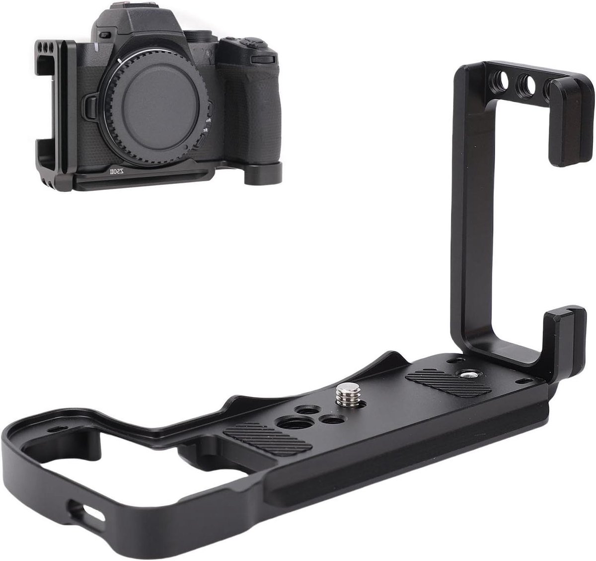 Allecto - Camera L Beugel Mount - Verticaal Horizontaal Schakelen - DSLR Camera Quick Release Plaat - Verticale Klepel Beugel - Stabilisator Statief Monopod - Geschikt voor Z50II - Zwart - Accessoire