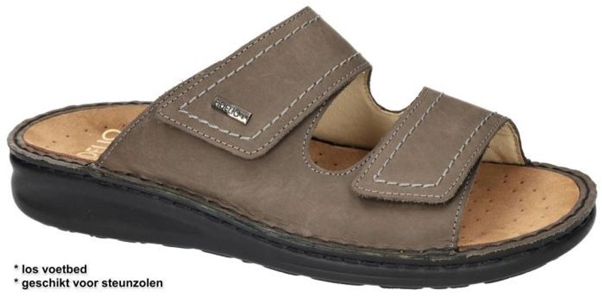 Fidelio Hallux -Heren - taupe donker - pantoffels & slippers - maat 47