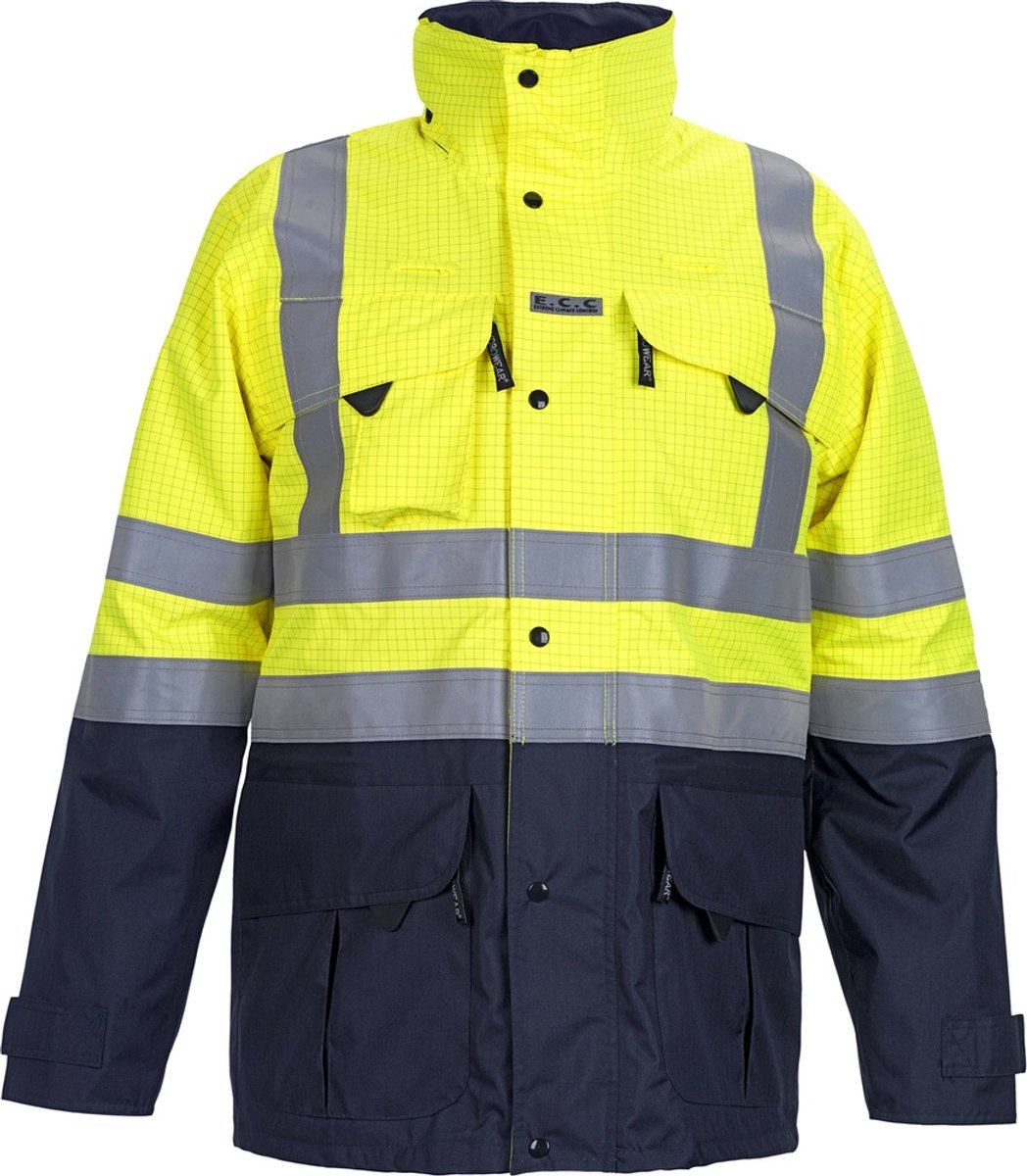 Hydrowear Parka Miramas Multi - Geel/Blauw Maat XL