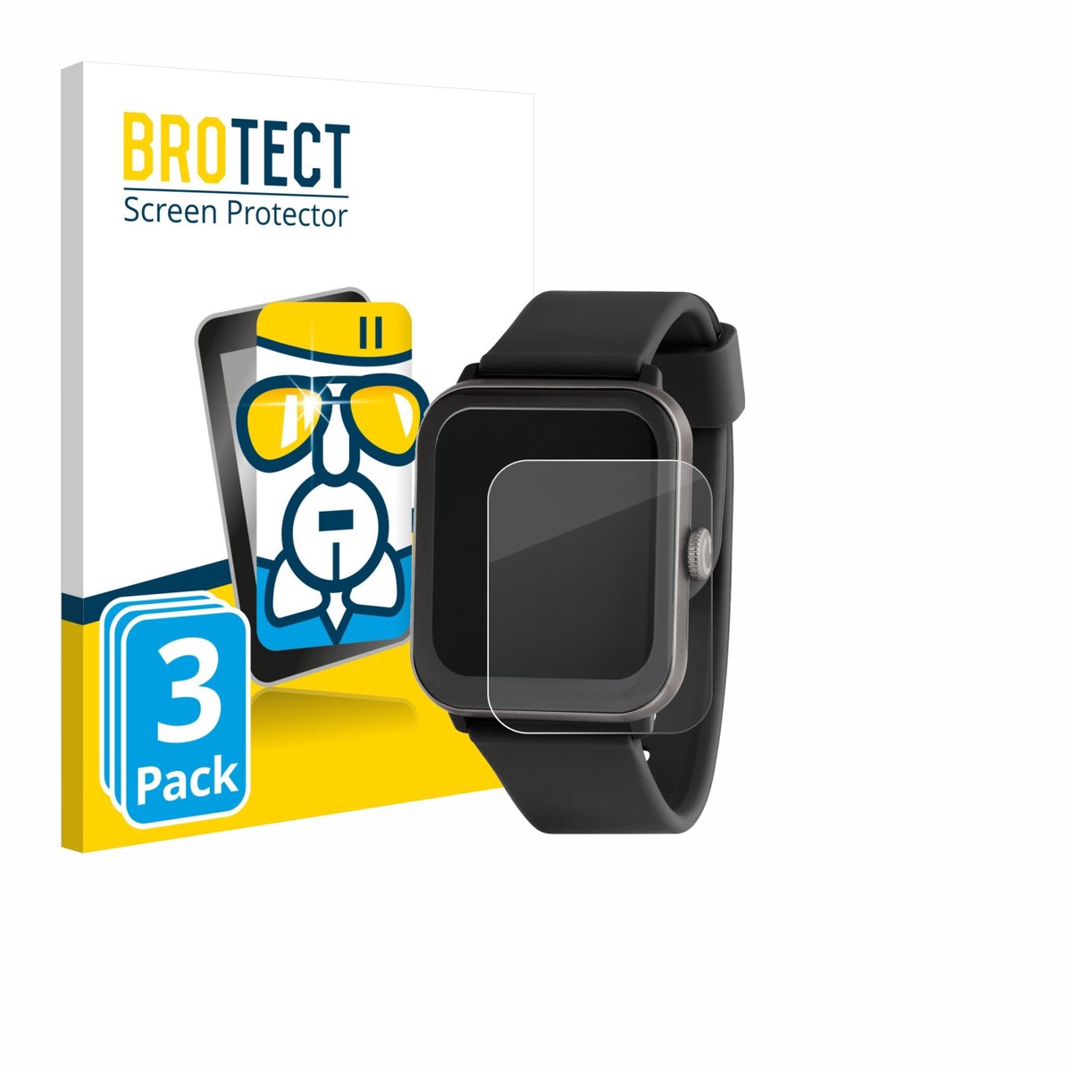 Screenprotector 3 Stuks voor Sector Smartwatch S-08 Beschermglas transparant