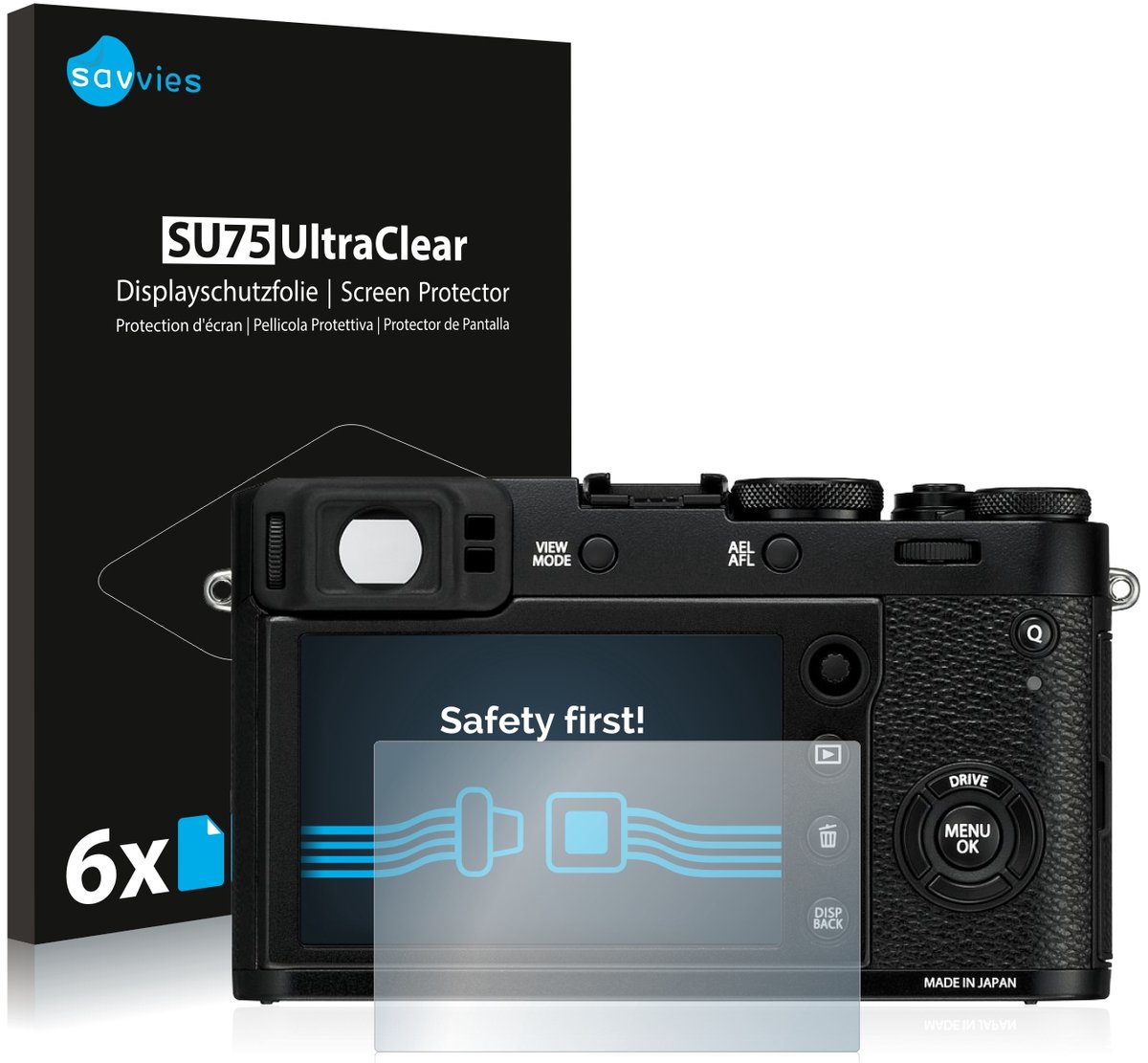 Savvies - Screenprotector voor Fujifilm X100F - Folie Beschermfolie transparant 6 Stuks