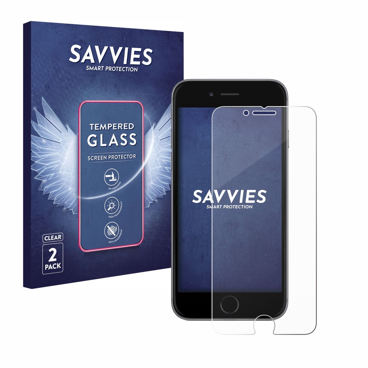 Savvies - Glas Screenprotector voor Apple iPhone 6S - Gehard Beschermglas 9H 2 Stuks