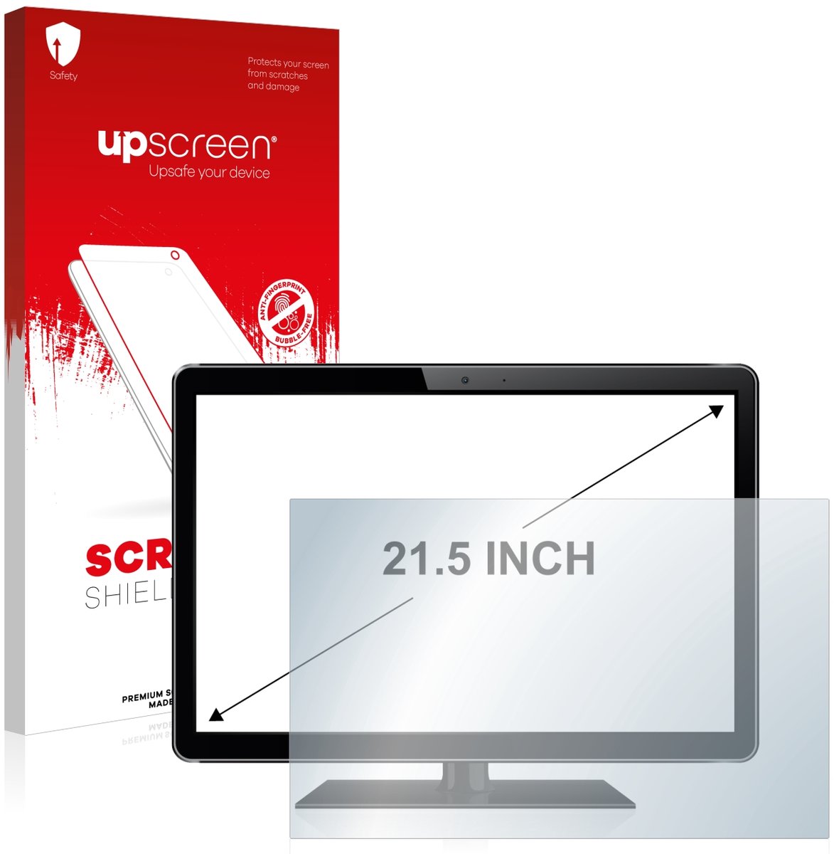upscreen - Screenprotector voor Industriële Monitoren mit 21.5 inch Schermen [477 mm x 268 mm, 16:9] - Folie Beschermfolie transparant