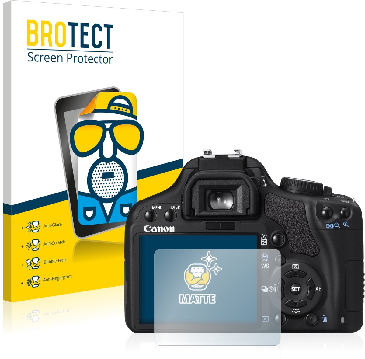 BROTECT - Screenprotector voor Canon EOS 450D - Folie Beschermfolie matte 2 Stuks