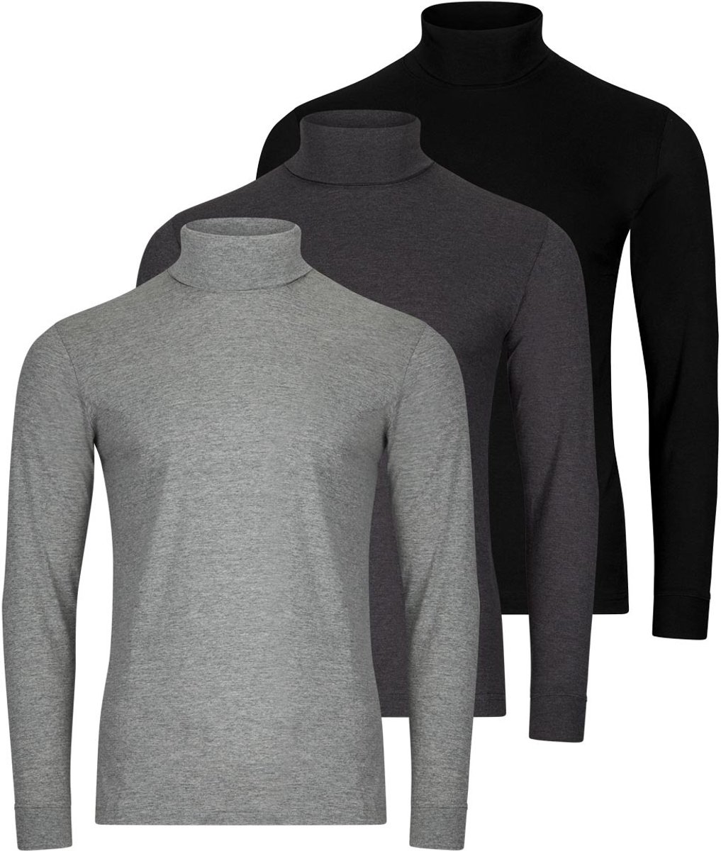 RAGMAN Heren shirt met rolkragen 3 pack Basic