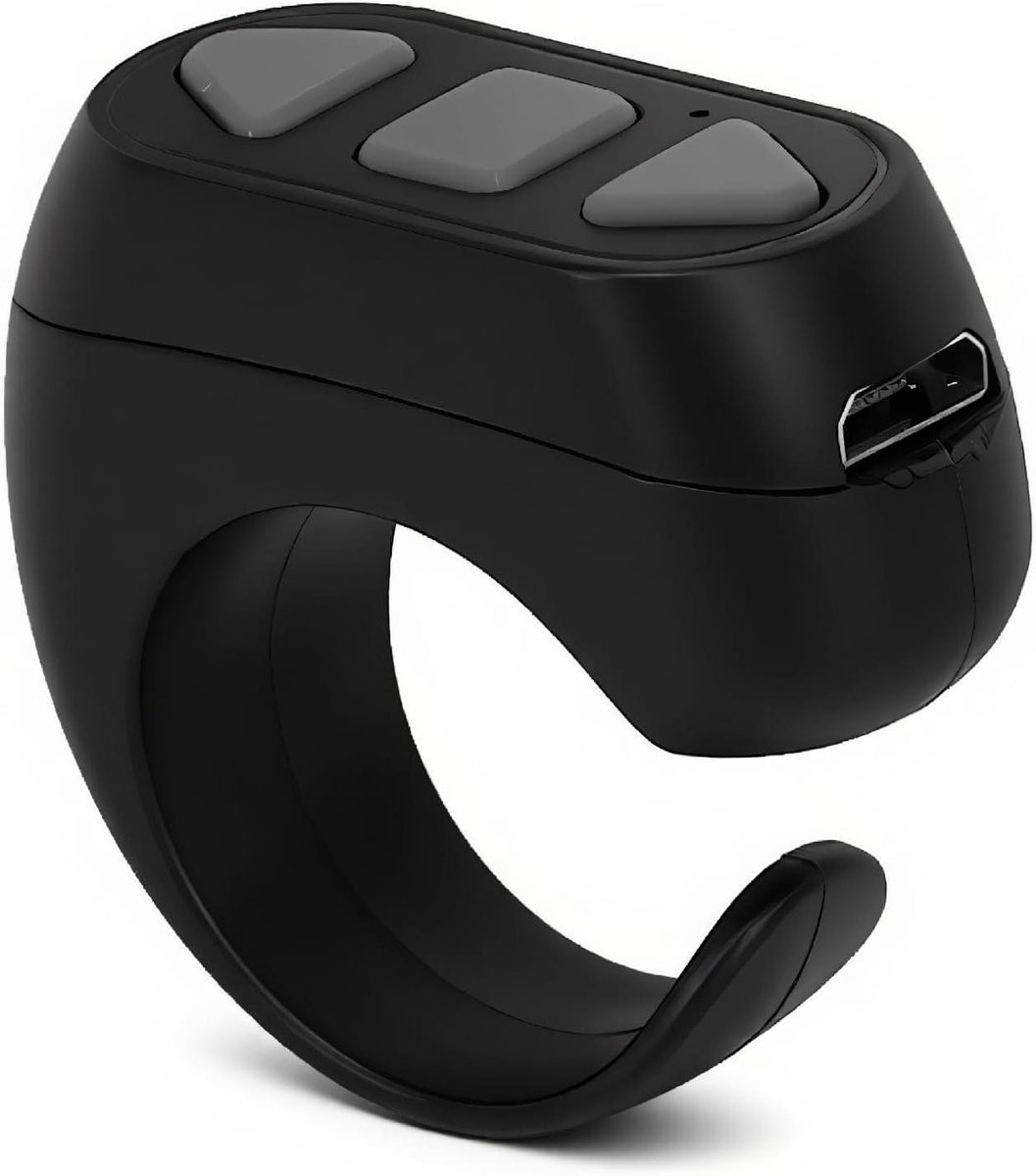 Allecto- Bluetooth-Afstandsbediening - Bediening - Page Turner - Zwart - Camera - Video-opname - Afstandsbediening - Geschikt voor Android Harmony OS - TikTok Page Turner met 3 Knoppen.