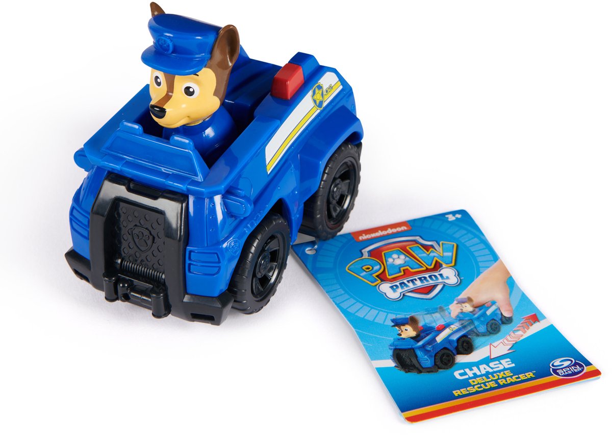 PAW Patrol - Deluxe Rescue Racers verzamelbare Chase PAW Patrol-speelgoedauto's met terugtrekfunctie