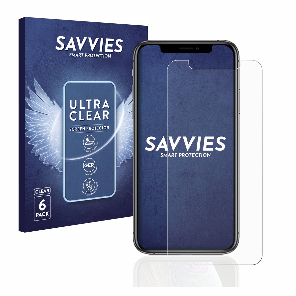 Savvies - Screenprotector voor Apple iPhone Xs / 11 Pro - Folie Beschermfolie transparant 6 Stuks