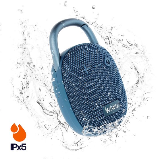 WiWU Bluetooth speaker - Clip Fun H3 - draagbaar - IPX5 - TWS - microSD - Blauw van WiWu — afbeelding 3