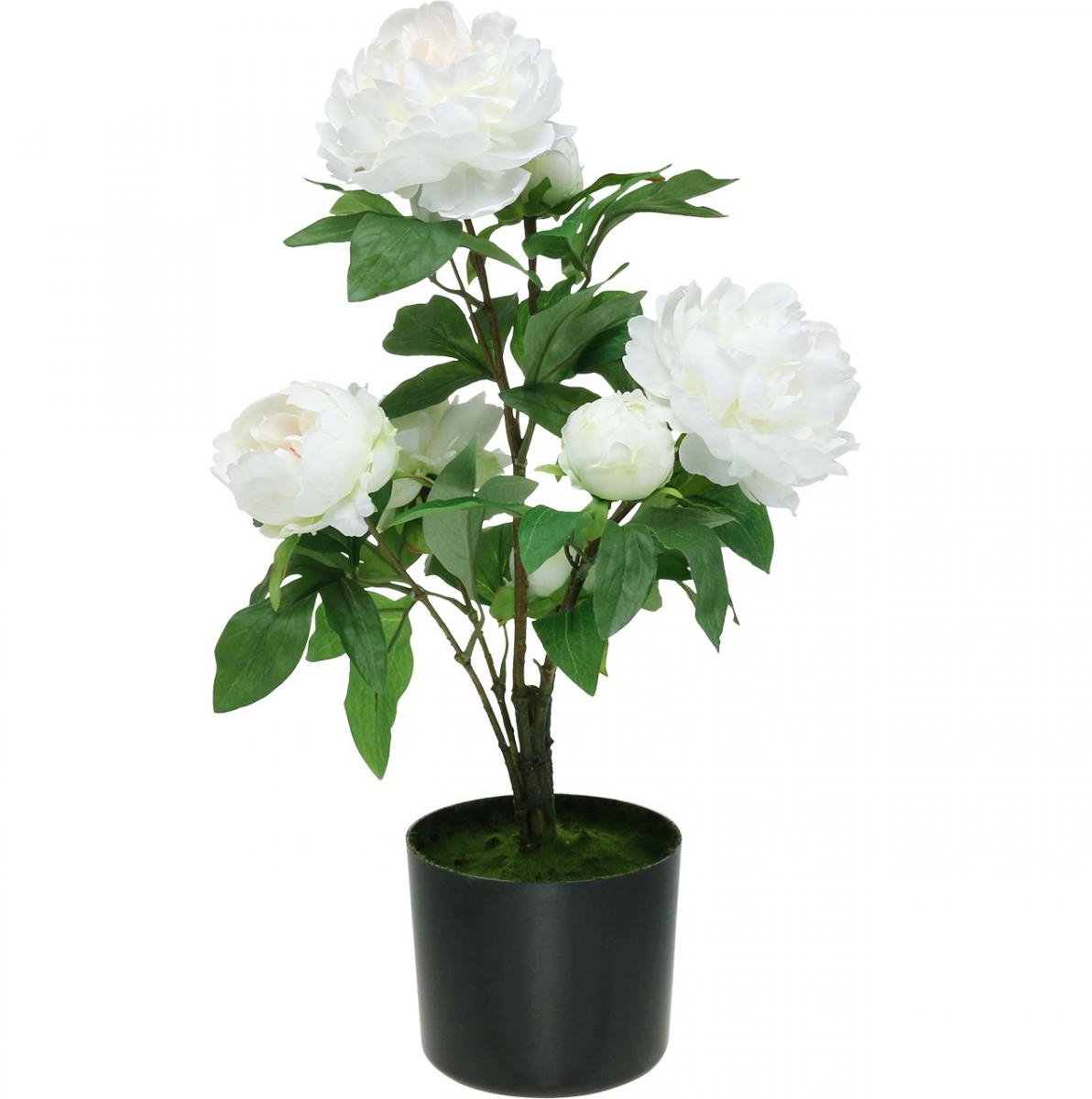 Viana Paeonia kunst, pioen in pot, decoratieve plant witte bloemen H57cm