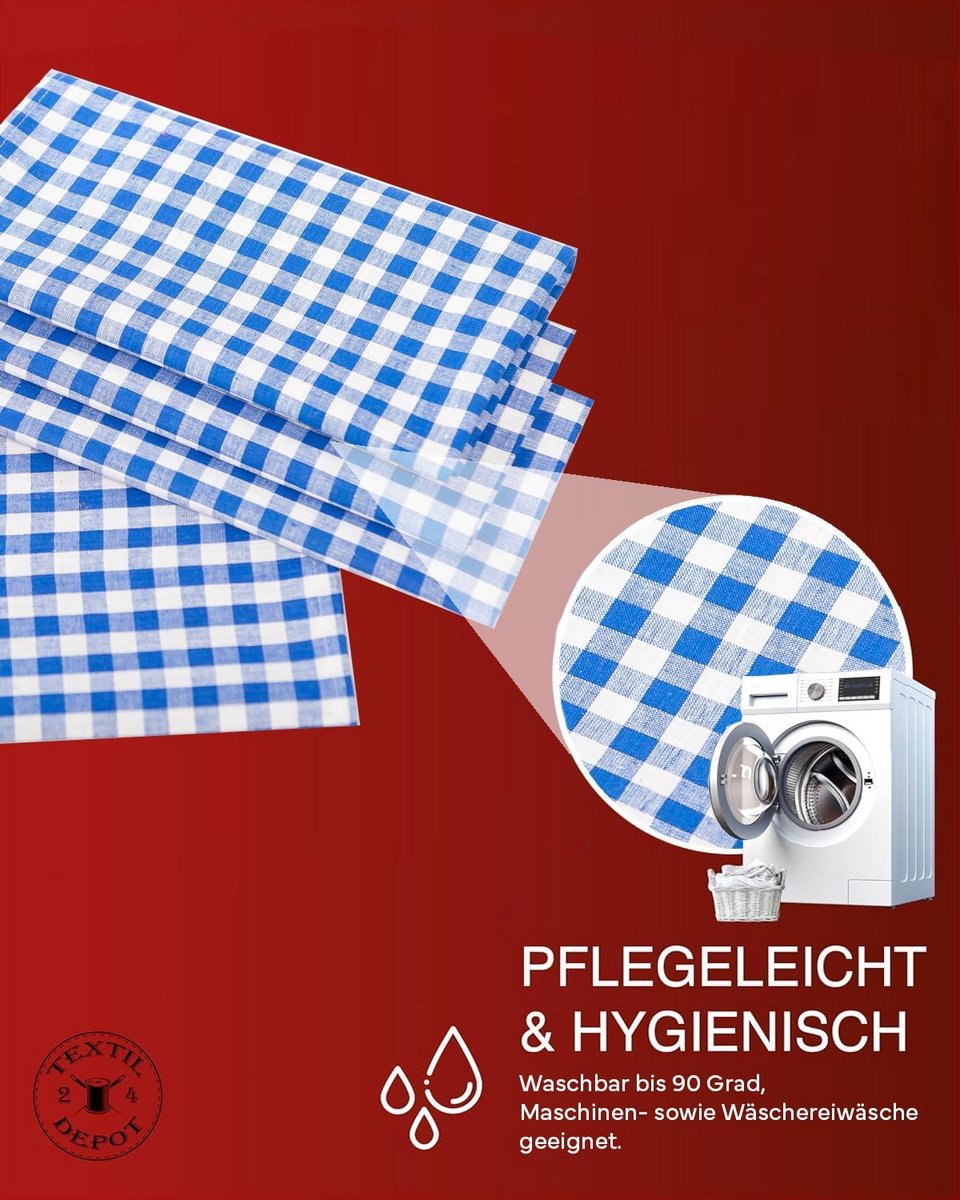 Ovaal Tafelkleed Blauw Wit Geruit Katoen 110x260 cm