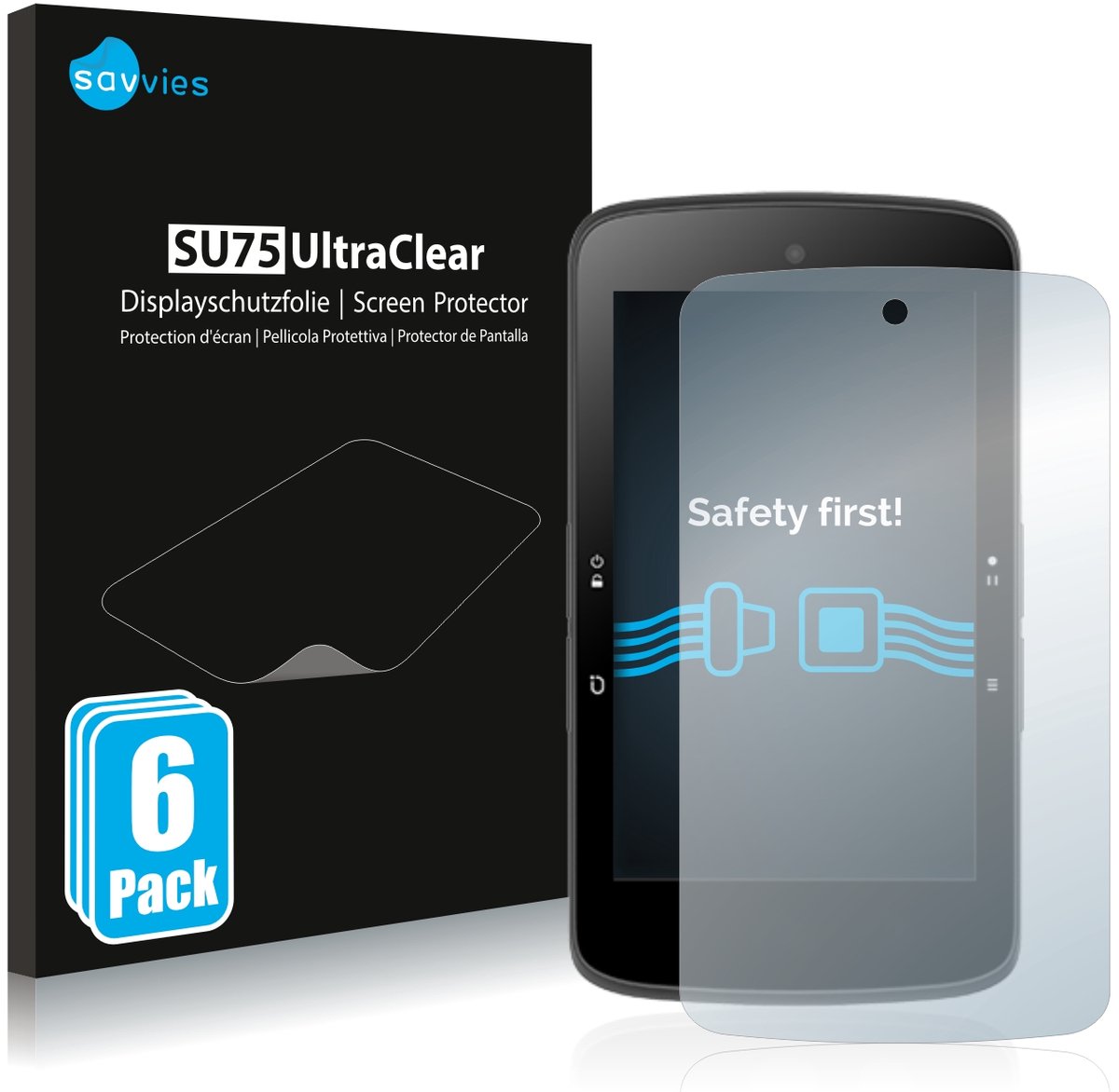 Savvies - Screenprotector voor Bryton Rider S800 - Folie Beschermfolie transparant 6 Stuks