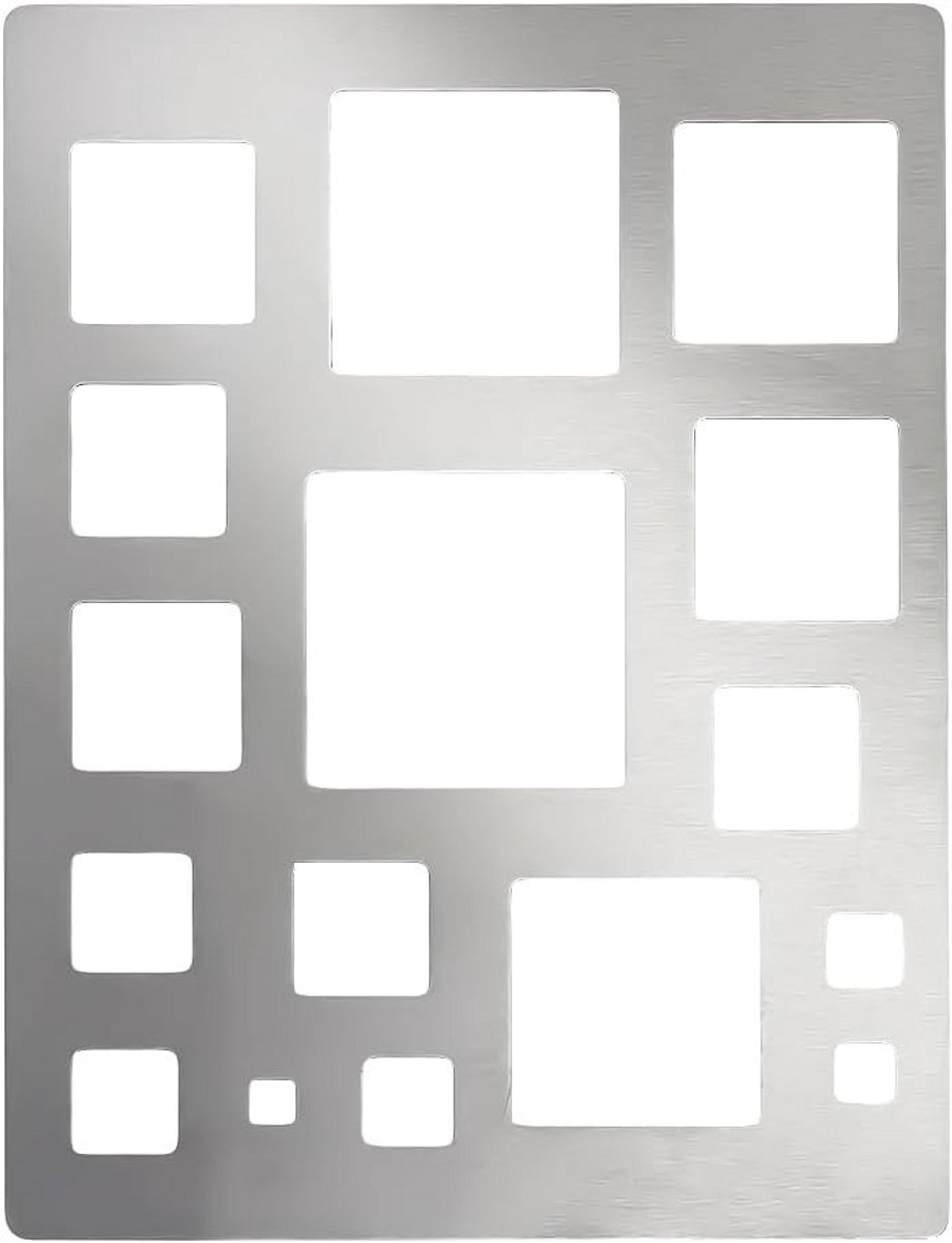 Vierkante Tekensjabloon RVS 19x25cm voor Tekenen en Sieraden Maken