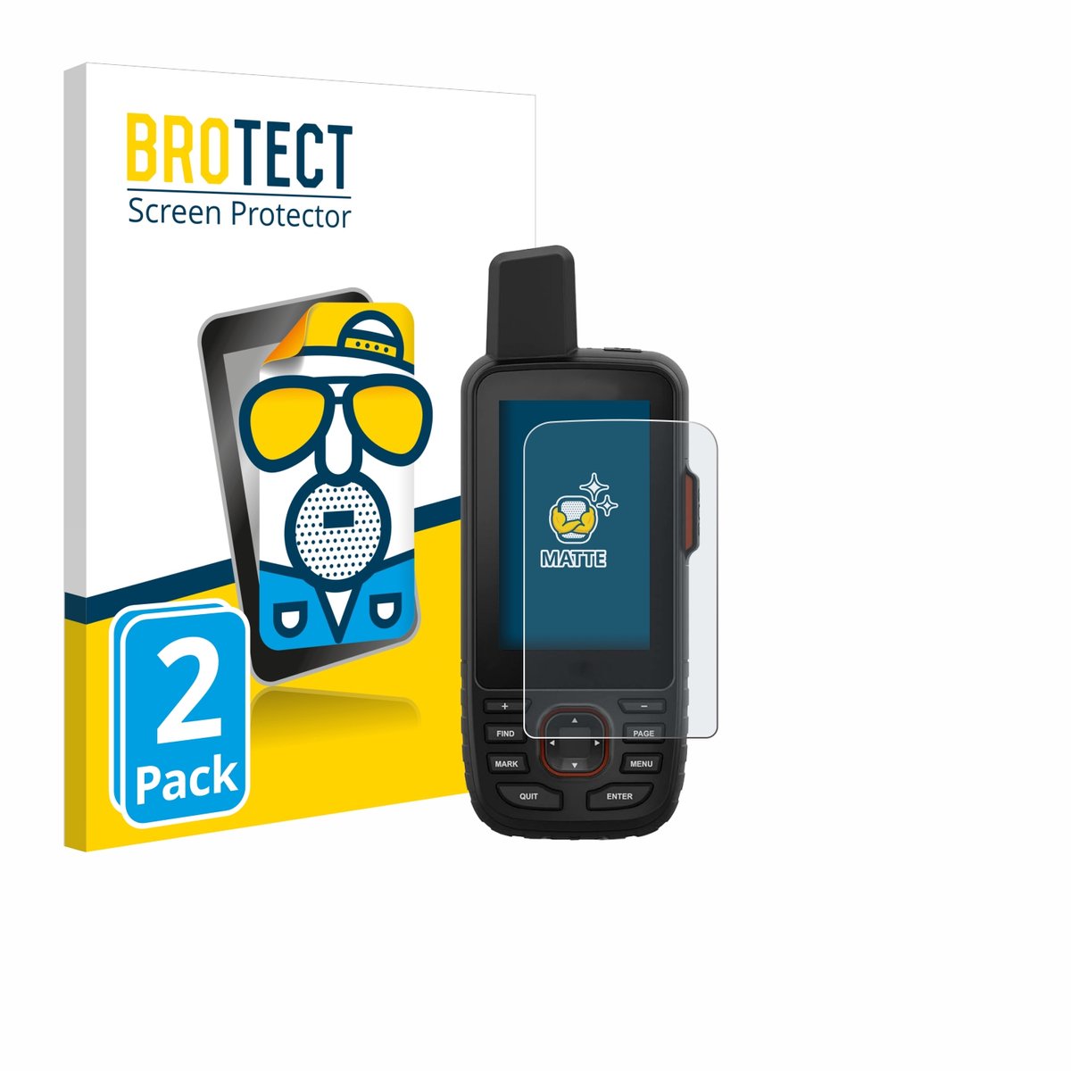 BROTECT - Screenprotector voor Garmin GPSMAP 66i - Folie Beschermfolie matte 2 Stuks