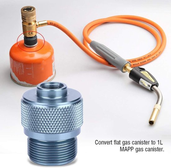 SPHProducts - Picknick Gas Convertor Valve - Aluminium - Duurzaam - Compact formaat - Butaan - Geschikt voor camping en outdoor - 1L gas tank van Sphproducts — afbeelding 2