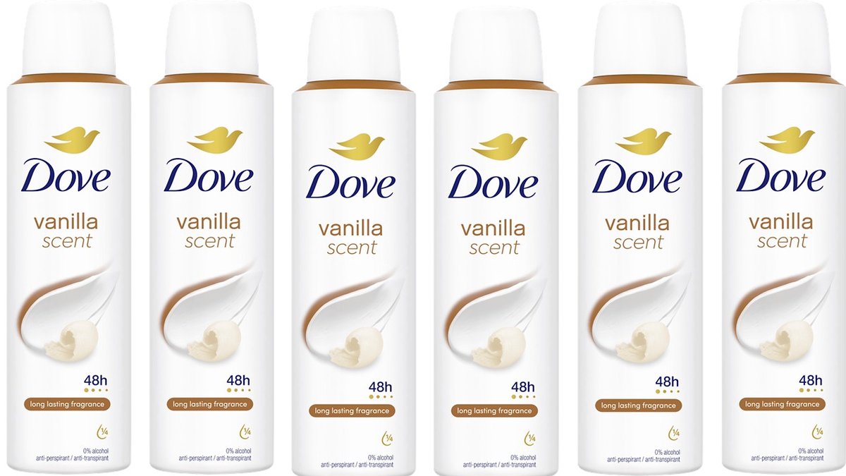 Dove Deodorant Spray Vanilla Scent - Voordeelverpakking 6 x 150 ml
