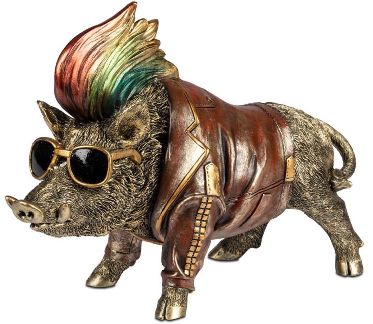 Wildzwijn - Beeld - Polyresin - Goud - Formano - 28x23x12cm - Decoratie - Cool!!