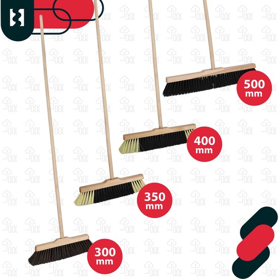 KOTARBAU® Straatbezem, met Houten Steel, 35 cm, Bruin, Nylon Borstels, Veegbezem, Buitenbezem, Tuinbezem, voor Binnen en Buiten, Ergonomisch Ontwerp van KOTARBAU — afbeelding 5