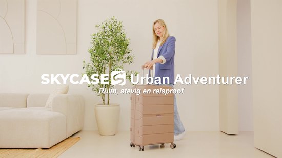SKYCASES Urban Adventurer - Medium Reiskoffer - Cijferslot - 44x27x66cm - 78L - Trolley met Kofferslot - Spinner wielen - Groen V2