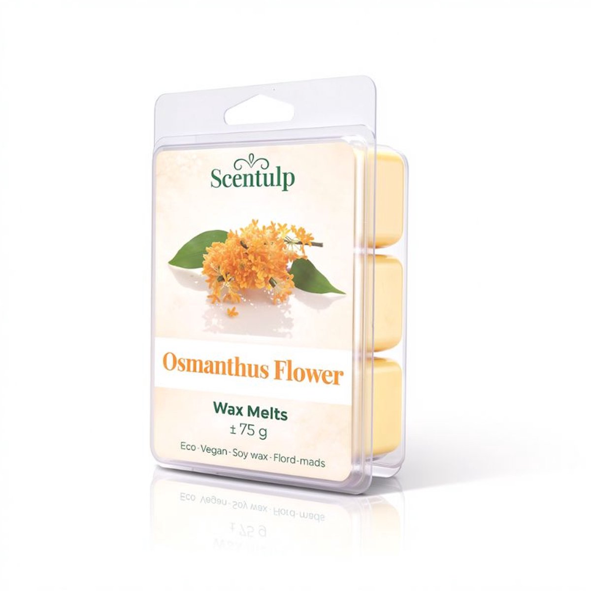 Scentulp - Wax Melts Osmanthus – Luxe Bloemengeur – Vegan Sojawax – kubusvormig