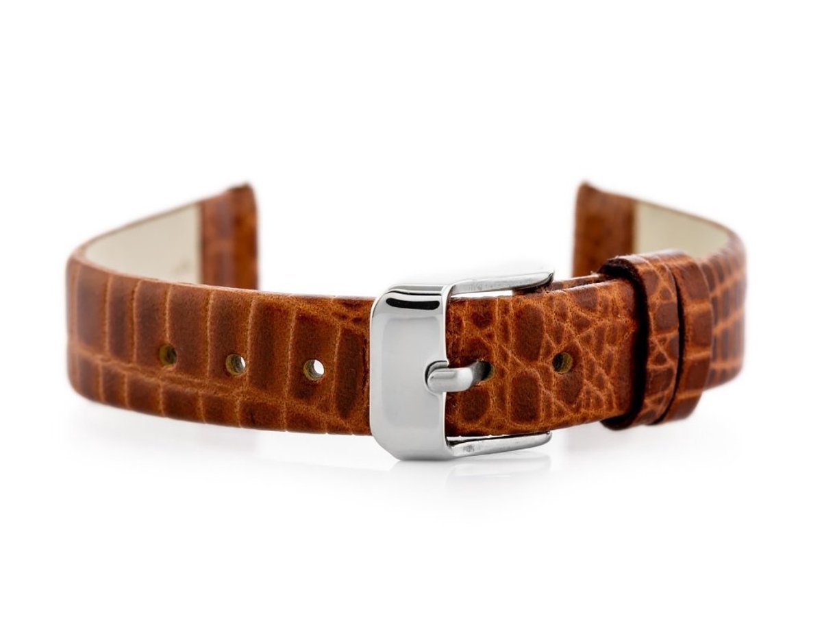 Bruine leren horlogeband W57 - 16mm