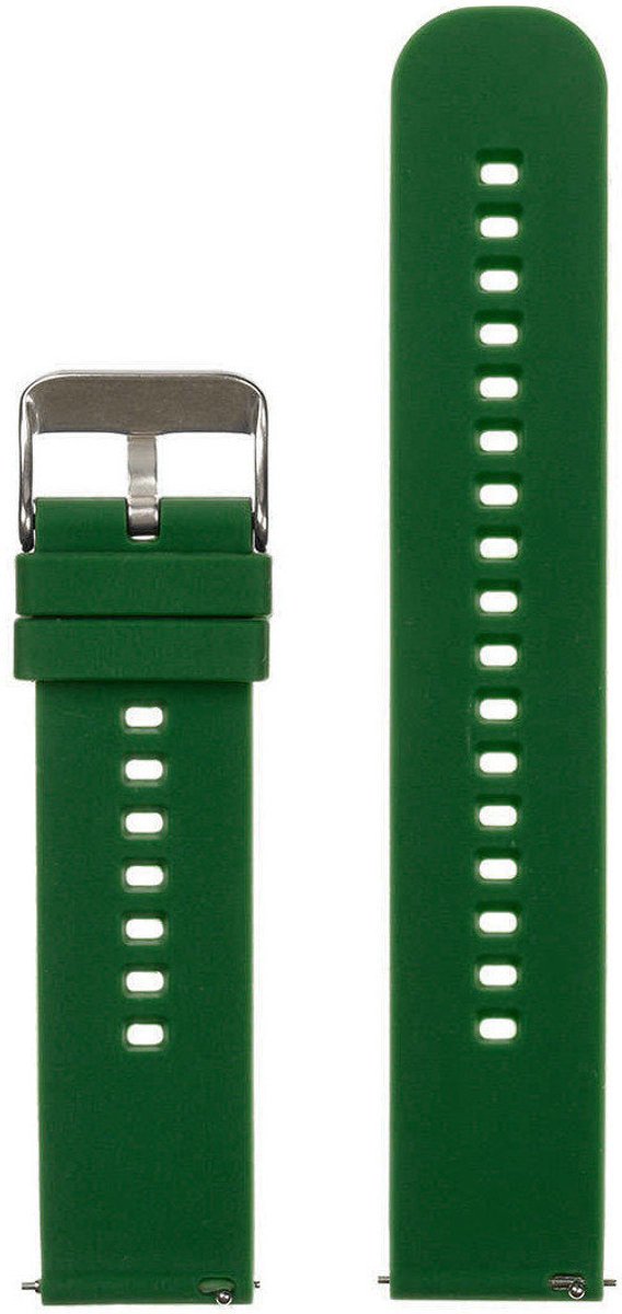 Pacific U27 Horlogeband - Donkergroen-Zilver - 20mm