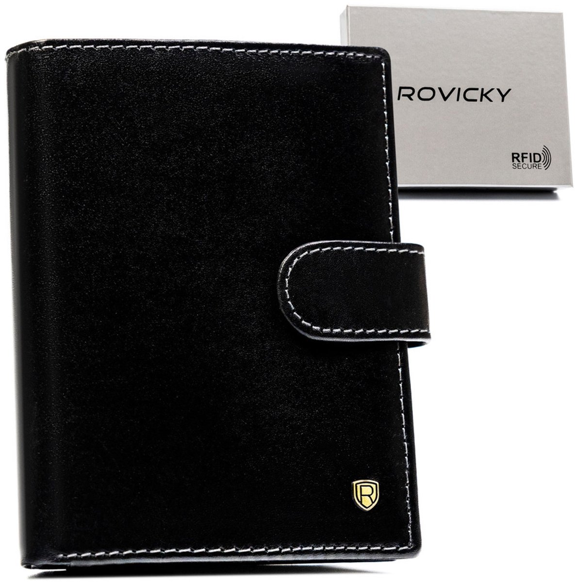 Rovicky - Lederen Herenportemonnee - RFID Technologie - Verticale Indeling