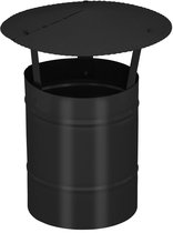 KOTARBAU® Schoorsteenkap, Schoorsteenafdekking, Verzinkt Staal en Poedergecoat Staal, ? 150 mm, Zwart, Regenhoes voor Schoorsteen, Rookkanaal Kap, Schoorsteenkappen, Rostbestendig
