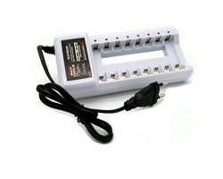 Batterij Oplader - 8x AA/AAA Batterijen - Universele Batterijlader voor Oplaadbare Batterijen - NiMh - NiCd - Goedkoop - Zonder Oplaadbare batterijen