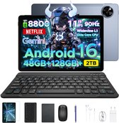 Aorlym P11 Tablet - 48GB RAM+128GB ROM/TF 2TB - Android 16 - 11 inch tablet 90Hz - T7250 - 8800mAh - 13MP+5MP - Gemini AI - Widevine L1 - Face ID - 5G WIFI - Dubbele luidsprekers - Pen, toetsenbord, muis - Grijs