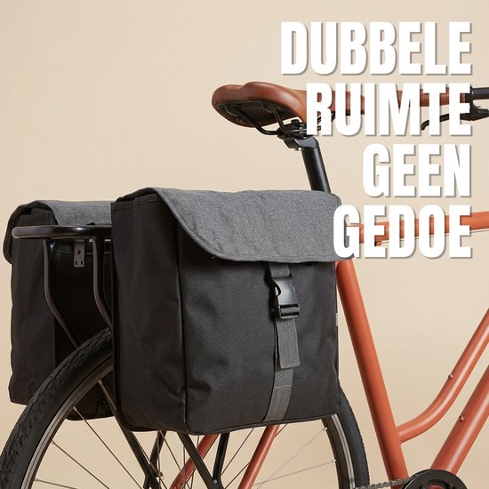 Dubbele Fietstassen 40 Liter - Dubbele Fietstas - Fietstas Achterdrager - Geschikt voor E-Bike - Zwart van Willex — afbeelding 4