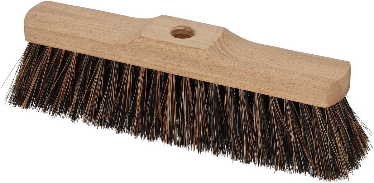 KOTARBAU® Veegbezem, Buitenbezem, Tuinbezem, 27 cm, Straatbezem, Buchenhout PET Kokosvezel, Bruin, Zonder Steel, Buiten, Terras, Werkplaats