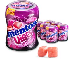 Mentos Gum Vibes Raspberry - Kauwgom - Suikervrij - 6x30stuks