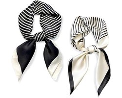 Dames Sjaal - 2 stuks - Dames Neksjaaltje - Vierkante Sjaal voor Vrouwen - Neksjaal - Sjaals - Stola - Modeaccessoires - Klein Sjaaltje - Dames Halsdoek - Kan worden gebruikt in handtassen, tassen en haarstyling - 70X70cm