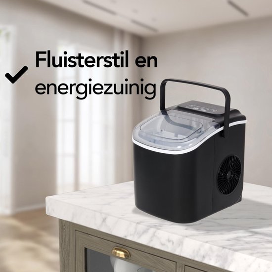MIRA® ljsblokjesmachine - Zelfreinigende Ijsblokjesmaker - Ijsblokmaker - Zwart - 23cm x 30cm x 29cm; 6.2 kg van Merkloos — afbeelding 5