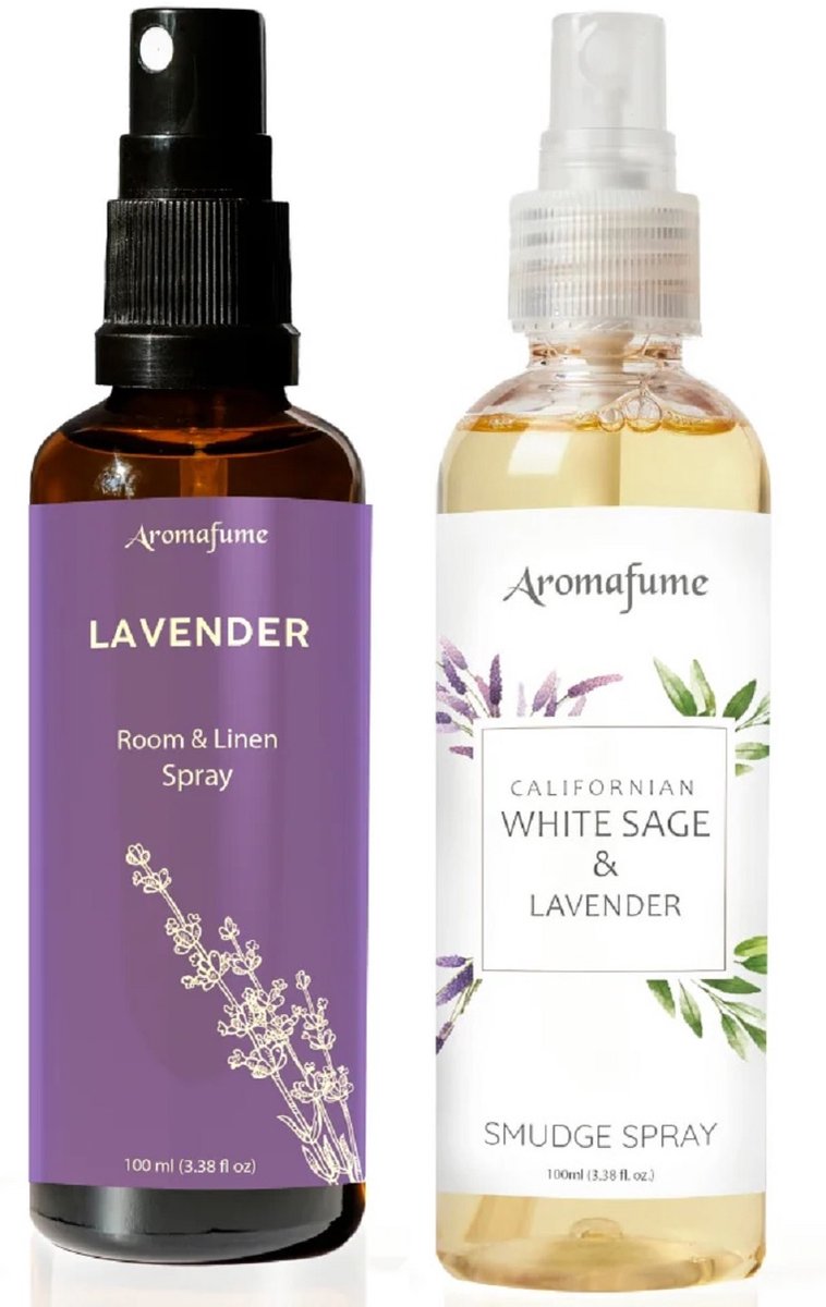 Aromafume - smudge spray - witte salie en lavendel spray - lavendel spray - set van 2 - 100ml