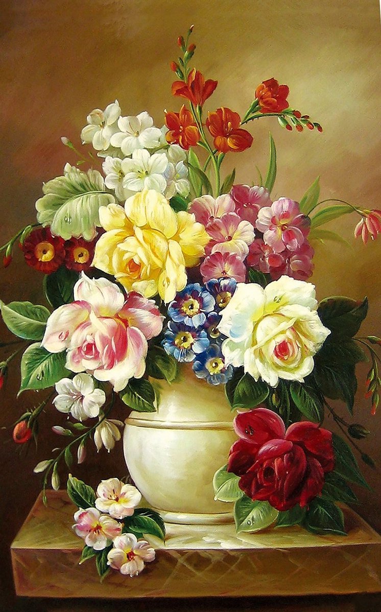 JigSaw Vaas met Bloemen Legpuzzel 1000 Stukjes Puzzel 50 x 70 cm Puzzle Vanaf 14+