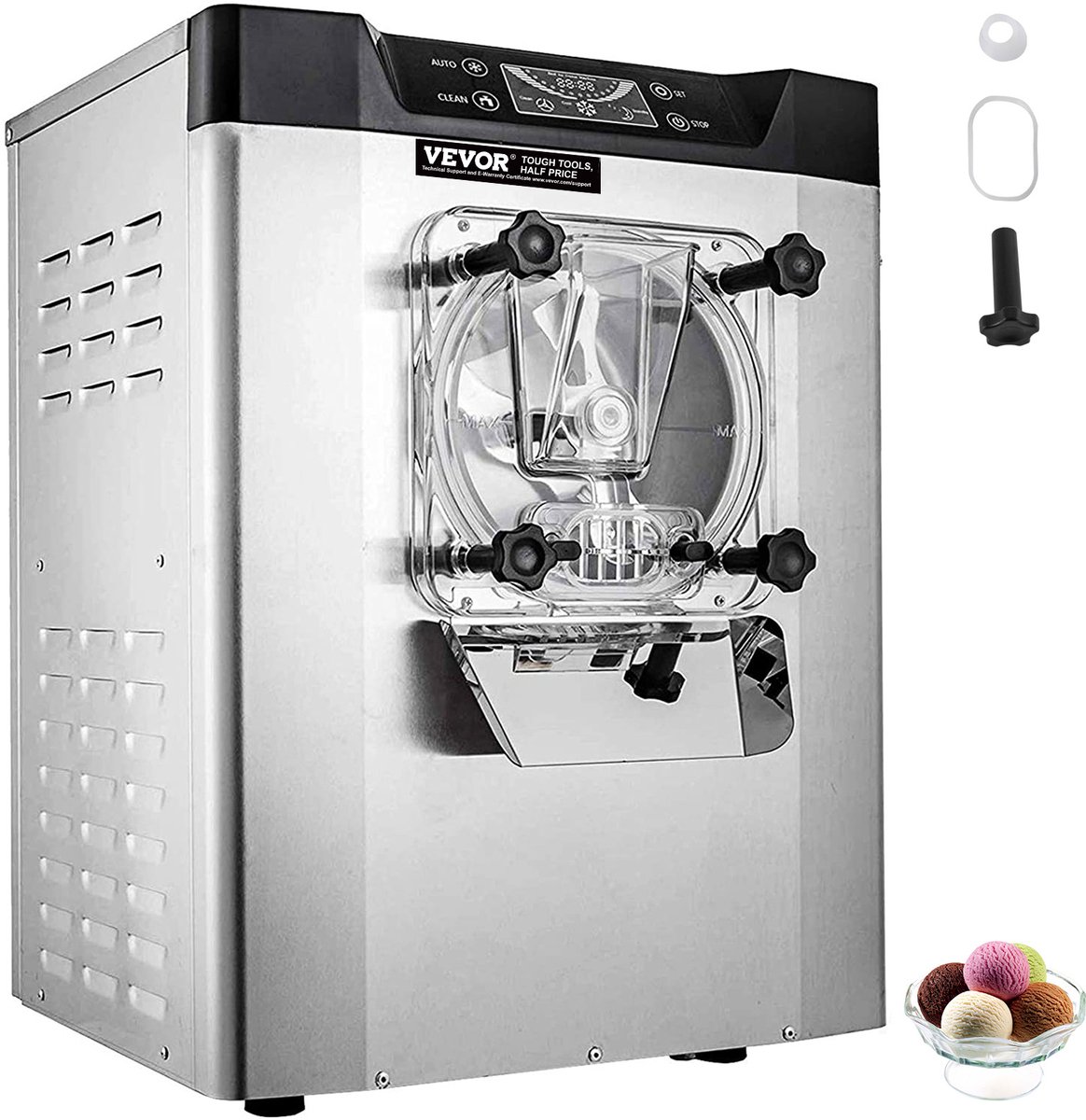 VEVOR Commerciële Hardijsmachine 3,5-4,4 UK Gallon/H Roestvrijstalen Ijsmachine