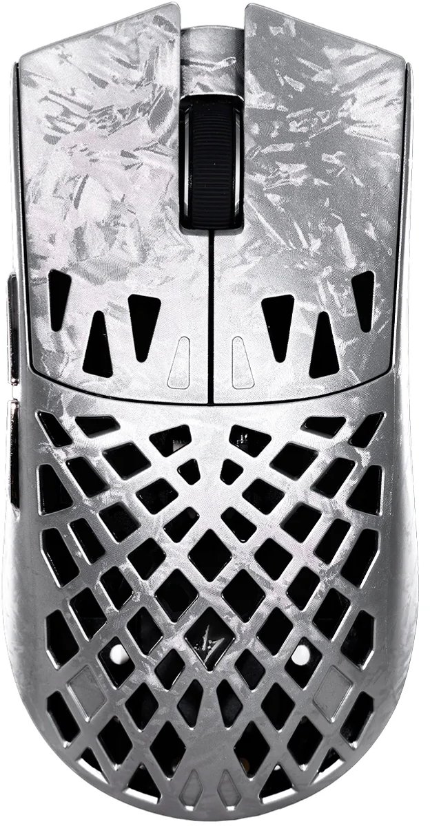 ATK Ghost Ultimate - Draadloze Gaming Muis - 48 g - Carbon Fiber Hollow Shell - PAW3950 Ultra Sensor – 8 kHz Polling - Nordic MCU - Ultralight - Nano Coating - Zilver
