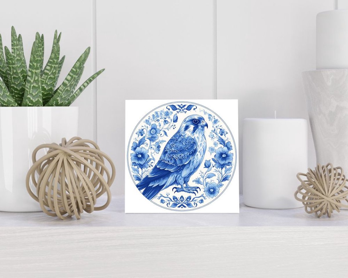 Tegel 15x15 cm met Delfts blauw cadeau decoratie | tegeltjes met tekst | tegeltjes met spreuken | collega | oma | opa | pensioen | mama | papa | vriend